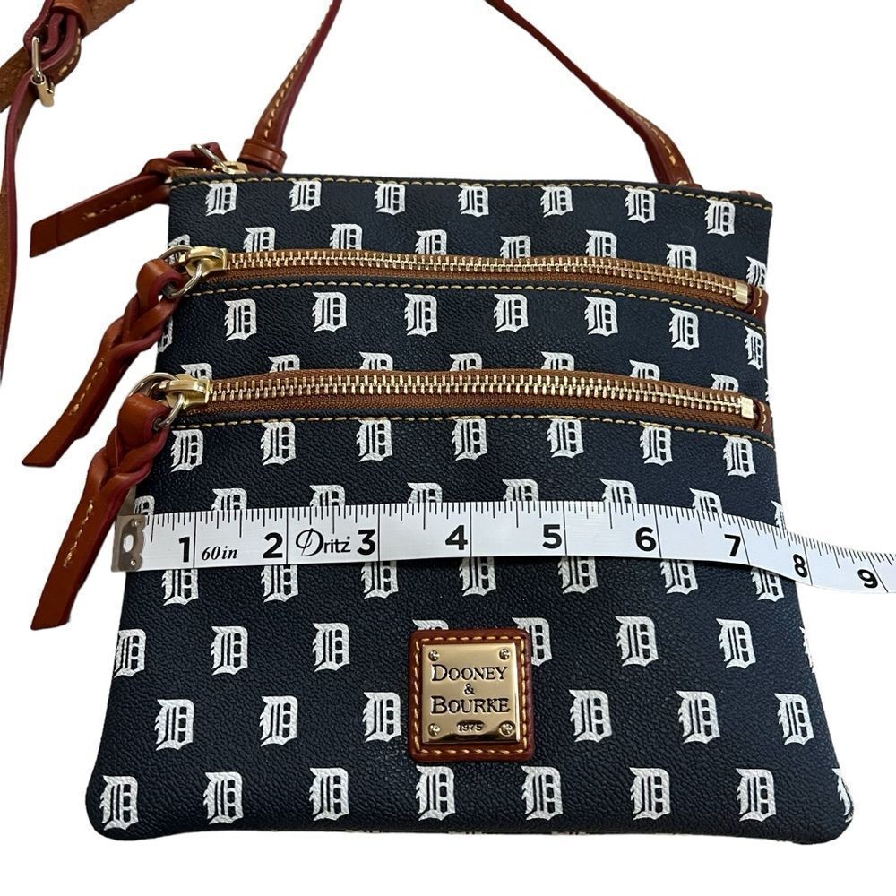 Dooney & Bourke Detroit Tigers North South Triple Zip Crossbody Bag - Picture 8 of 13